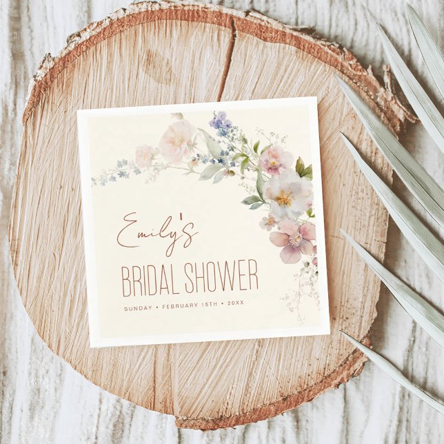 Servilleta De Papel Terracota Wildflower Bridal Shower Garden Boho (Subido por el creador)