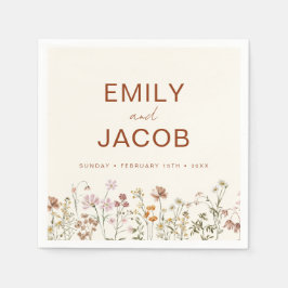 Servilleta De Papel Terracotta Boda De Flor Silvestre En Bloom