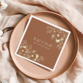 Servilleta De Papel Terracotta Boda Floral Napkins