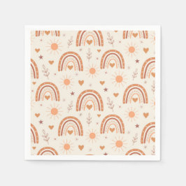 Servilleta De Papel Terracotta boho arcoíris patrón ducha bebé