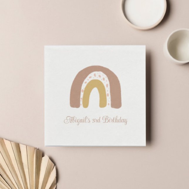 Servilleta De Papel Terracotta Boho Rainbow fiesta de cumpleaños Minim (Subido por el creador)