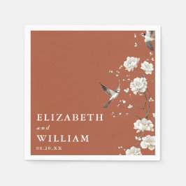 Servilleta De Papel Terracotta Chinoiserie Floral Garden Wedding