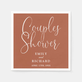 Servilleta De Papel Terracotta Elegant Couples Bridal Weddal Shower