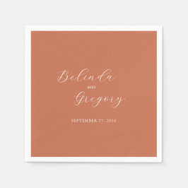 Servilleta De Papel Terracotta Elegant Script Calligraphy Boda