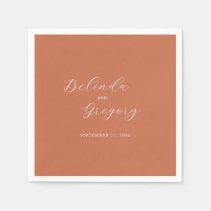 Servilleta De Papel Terracotta Elegant Script Calligraphy Boda