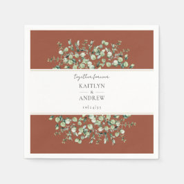 Servilleta De Papel Terracotta Eucalyptus Together Forever Boda