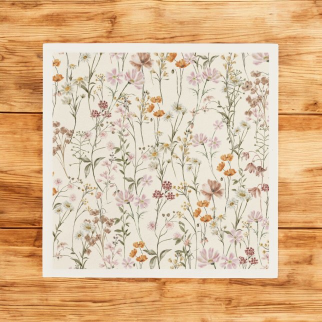 Servilleta De Papel Terracotta Flor Silvestre Boho Baby Shower En Bloo (Subido por el creador)
