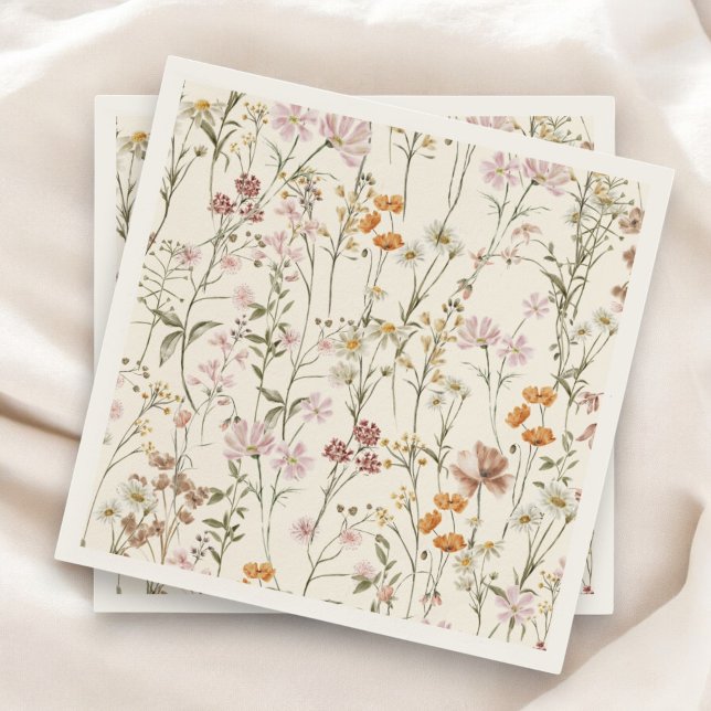 Servilleta De Papel Terracotta Flor Silvestre Boho Baby Shower En Bloo (Subido por el creador)