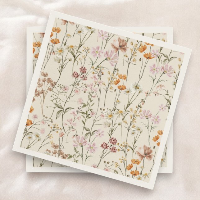 Servilleta De Papel Terracotta Flor Silvestre Boho Baby Shower En Bloo (Subido por el creador)