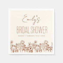Servilleta De Papel Terracotta Flor silvestre Boho Bridal Shower Flora