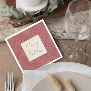 Servilleta De Papel Terracotta Floral Wedding Cocktail Napkin