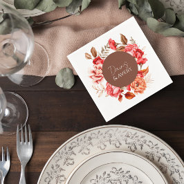 Servilleta De Papel Terracotta Floral Wedding Cocktail Napkin