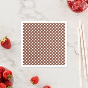 Servilleta De Papel Terracotta Gingham Patterned