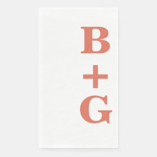 Servilleta De Papel Terracotta Grandes Iniciales Bodas Modernos   Blan