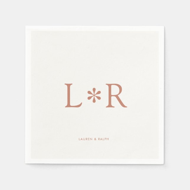 Servilleta De Papel Terracotta & Ivory | Stylish Modern  (Anverso)