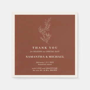 Servilleta De Papel Terracotta Ivy Flower Moderno Boda