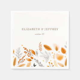 Servilleta De Papel Terracotta Modern Script Elegant Fall Wedding