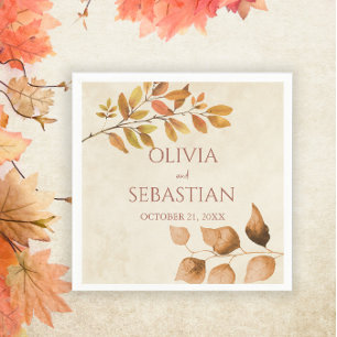 Servilleta De Papel Terracotta otoño deja Boho otoño Wedding