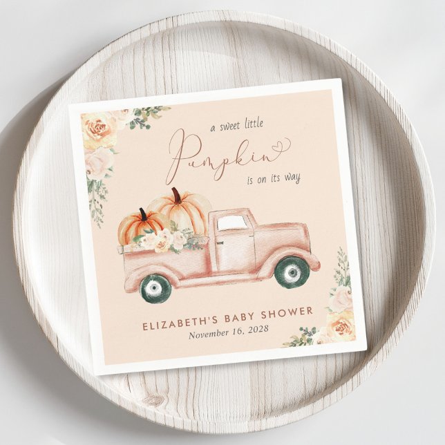 Servilleta De Papel Terracotta Pumpkin Truck Baby Shower (Subido por el creador)