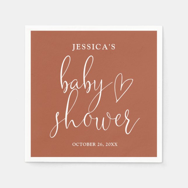 Servilleta De Papel Terracotta Sexo Neutral Baby Shower (Anverso)