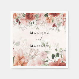 Servilleta De Papel Terracotta Spring Fall Rústico Boda Floral