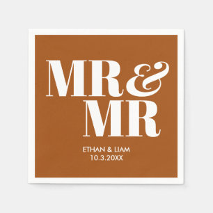 Servilleta De Papel Terracotta Sr. y Sr. Boda Personalizado