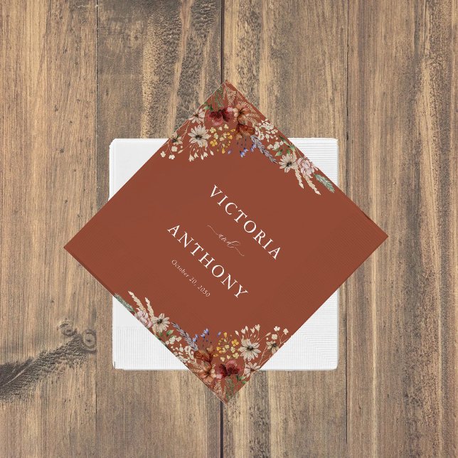 Servilleta De Papel Terracotta Tiny Wildflower Boda Napkins (Subido por el creador)