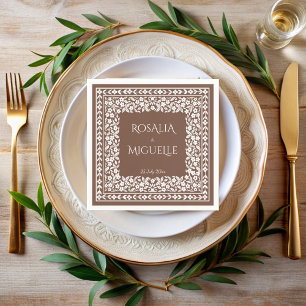 Servilleta De Papel Terracotta vintage floral boda