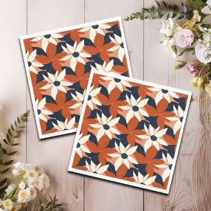 Servilleta De Papel Terracotta White Floral Elegante