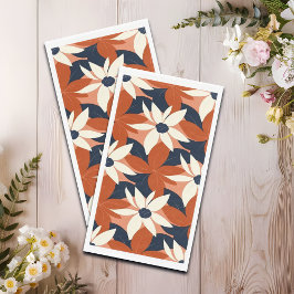 Servilleta De Papel Terracotta White Floral Elegante