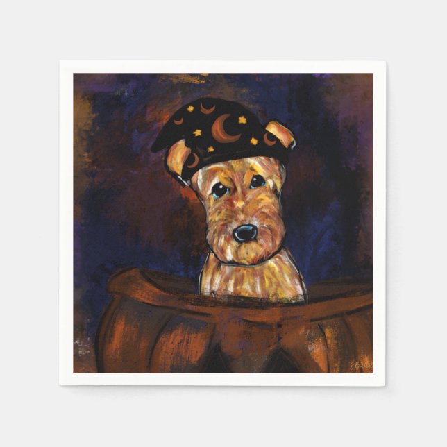 SERVILLETA DE PAPEL TERRIER AIREDALE   (Anverso)