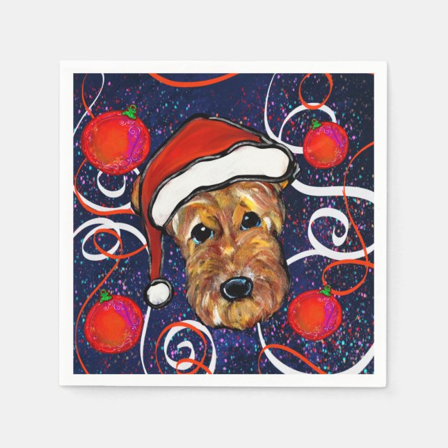 SERVILLETA DE PAPEL TERRIER AIREDALE        (Anverso)