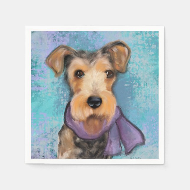 Servilleta De Papel Terrier Airedale (Anverso)