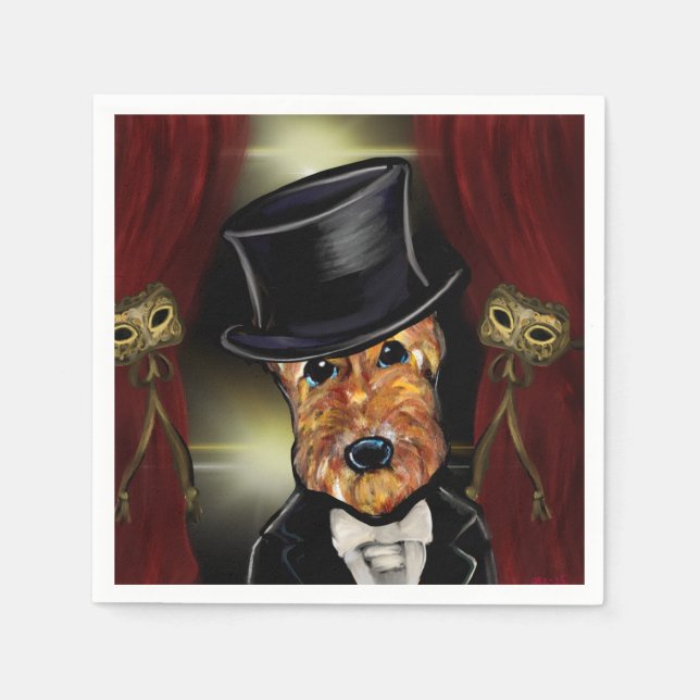 SERVILLETA DE PAPEL TERRIER AIREDALE   (Anverso)