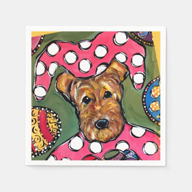 SERVILLETA DE PAPEL TERRIER AIREDALE (Anverso)