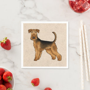 Servilleta De Papel Terrier Airedale Perro de Dibujos Animados Lindo s