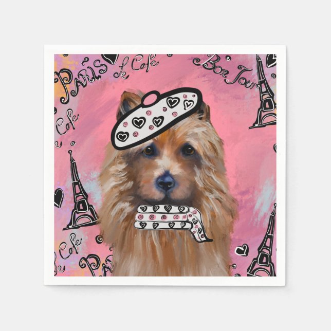 Servilleta De Papel Terrier Australiano     (Anverso)