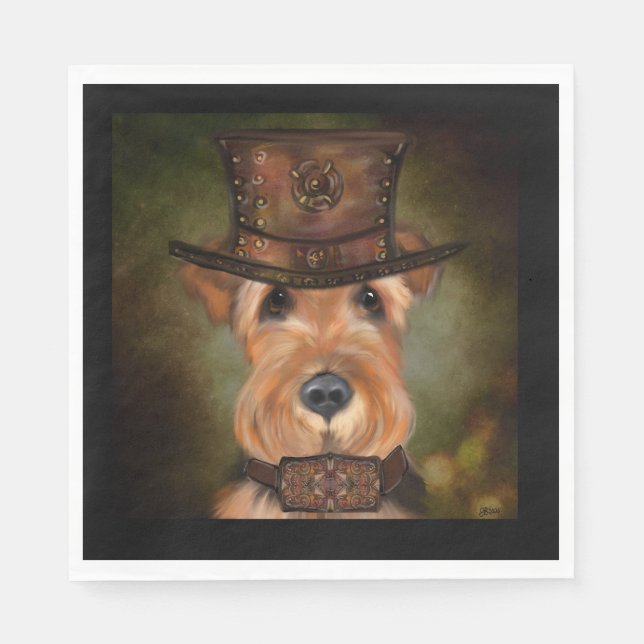 SERVILLETA DE PAPEL TERRIER DE AIREDALE  (Anverso)