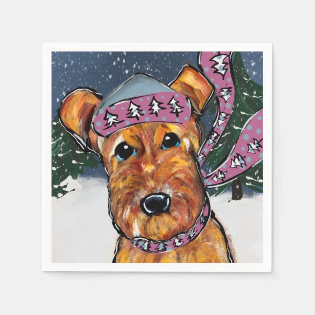 Servilleta De Papel Terrier de Airedale (Anverso)