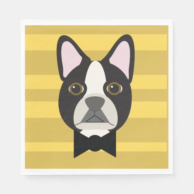 Servilleta De Papel Terrier de Boston (Anverso)