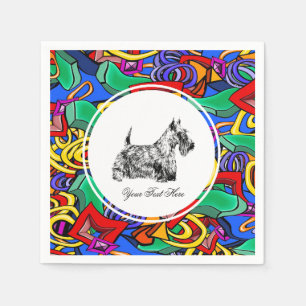 Servilleta De Papel Terrier Escocés y Arte Pop
