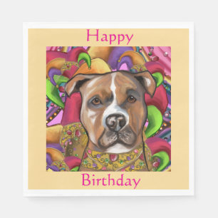 SERVILLETA DE PAPEL TERRIER STAFFORDSHIRE AMERICANO