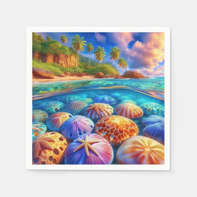 Servilleta De Papel Tesoros de marea tropical (Anverso)