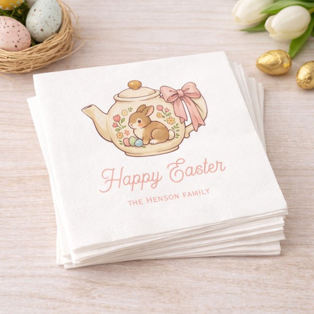 Servilleta De Papel Tetera personalizada del conejo de Pascua Fiesta f (Subido por el creador)