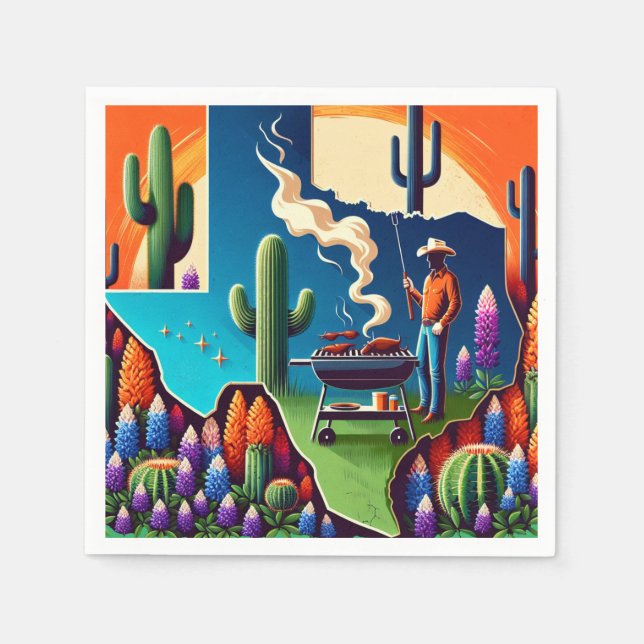 Servilleta De Papel Texas BBQ Fiesta 1 (Anverso)