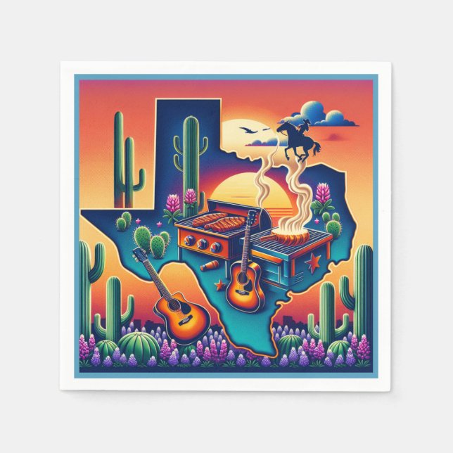 Servilleta De Papel Texas BBQ Fiesta 2 (Anverso)