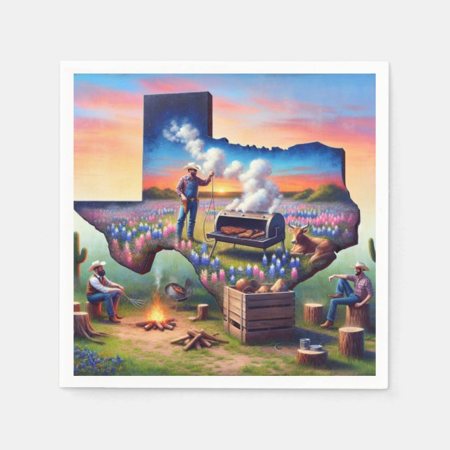 Servilleta De Papel Texas BBQ Fiesta 4 (Anverso)