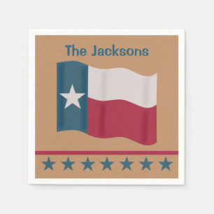 Servilleta De Papel Texas Lone Star Flag Name Personalized Tan