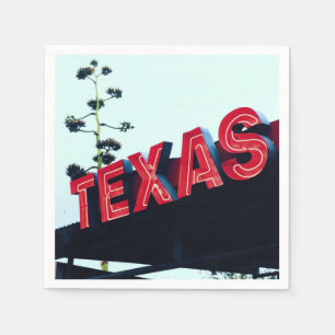 Servilleta De Papel Texas Red Neon Lights USA America