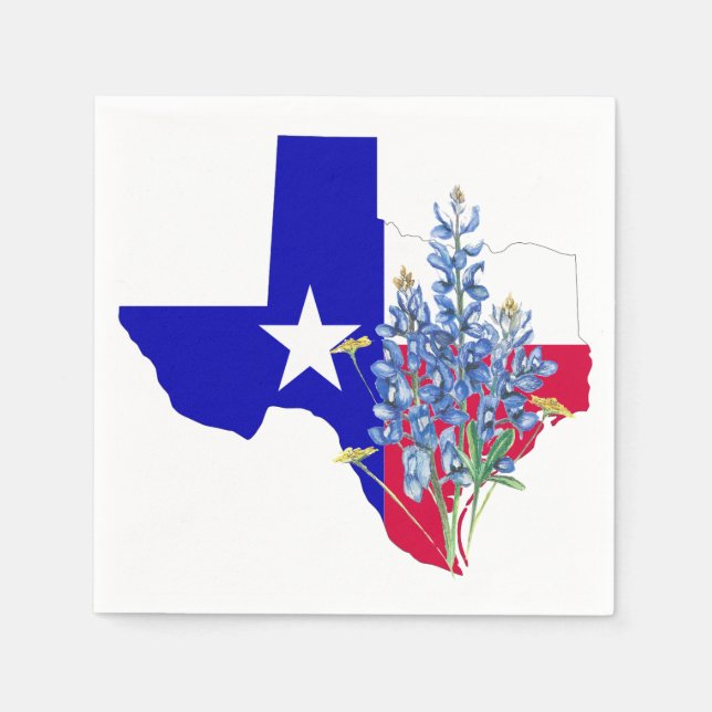 Servilleta De Papel Texas y Bluebonnets (Anverso)